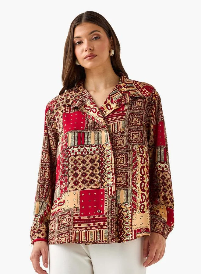سبلاش فيڤ Shirt with Paisley Print